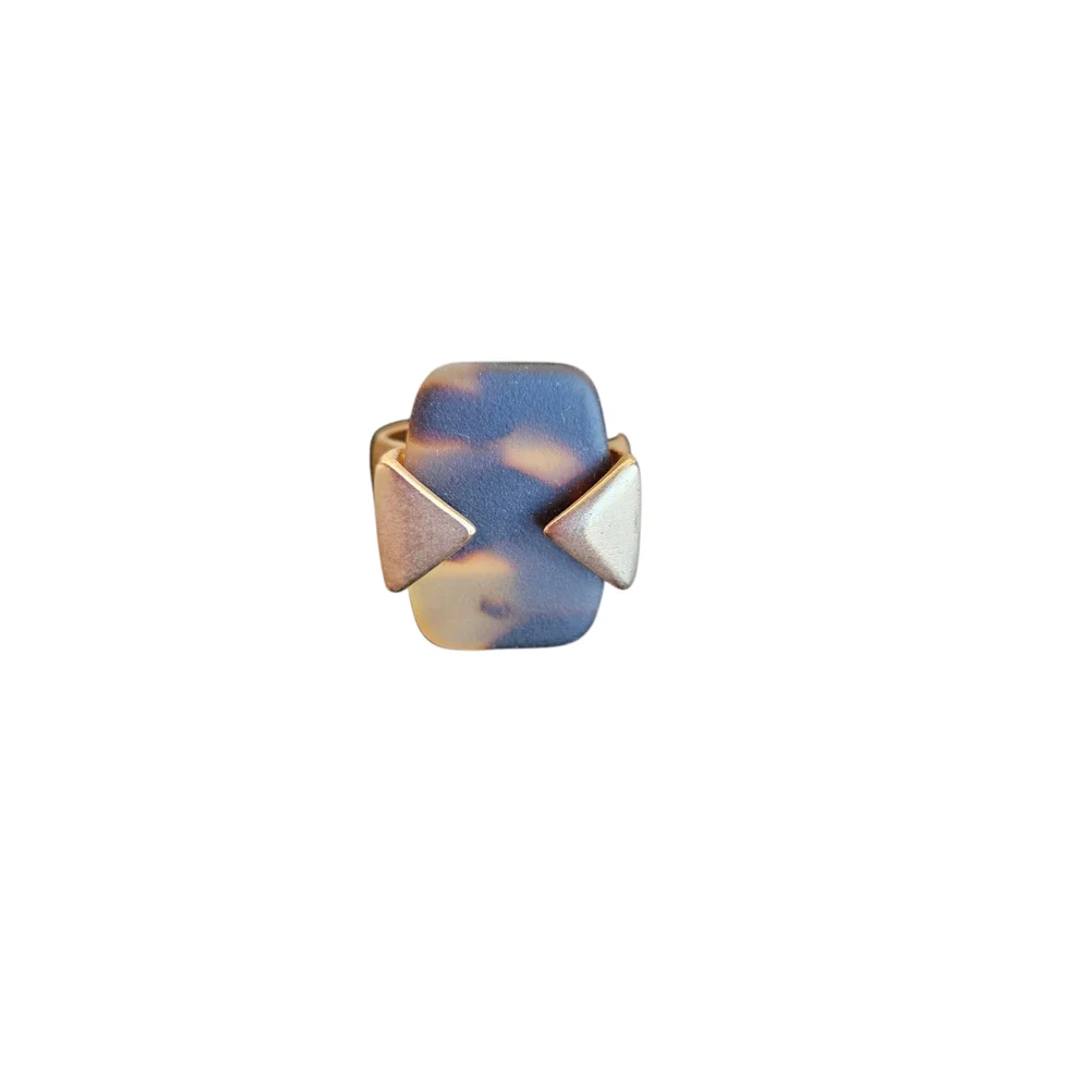 NWT - Gold and Tortiise Shell Geometric Ring - Size 8